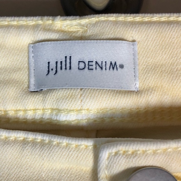 J. Jill Denim Women's Kick-Flare Fringe Hemmed Pants Pale Yellow Size 18 - Picture 2 of 8
